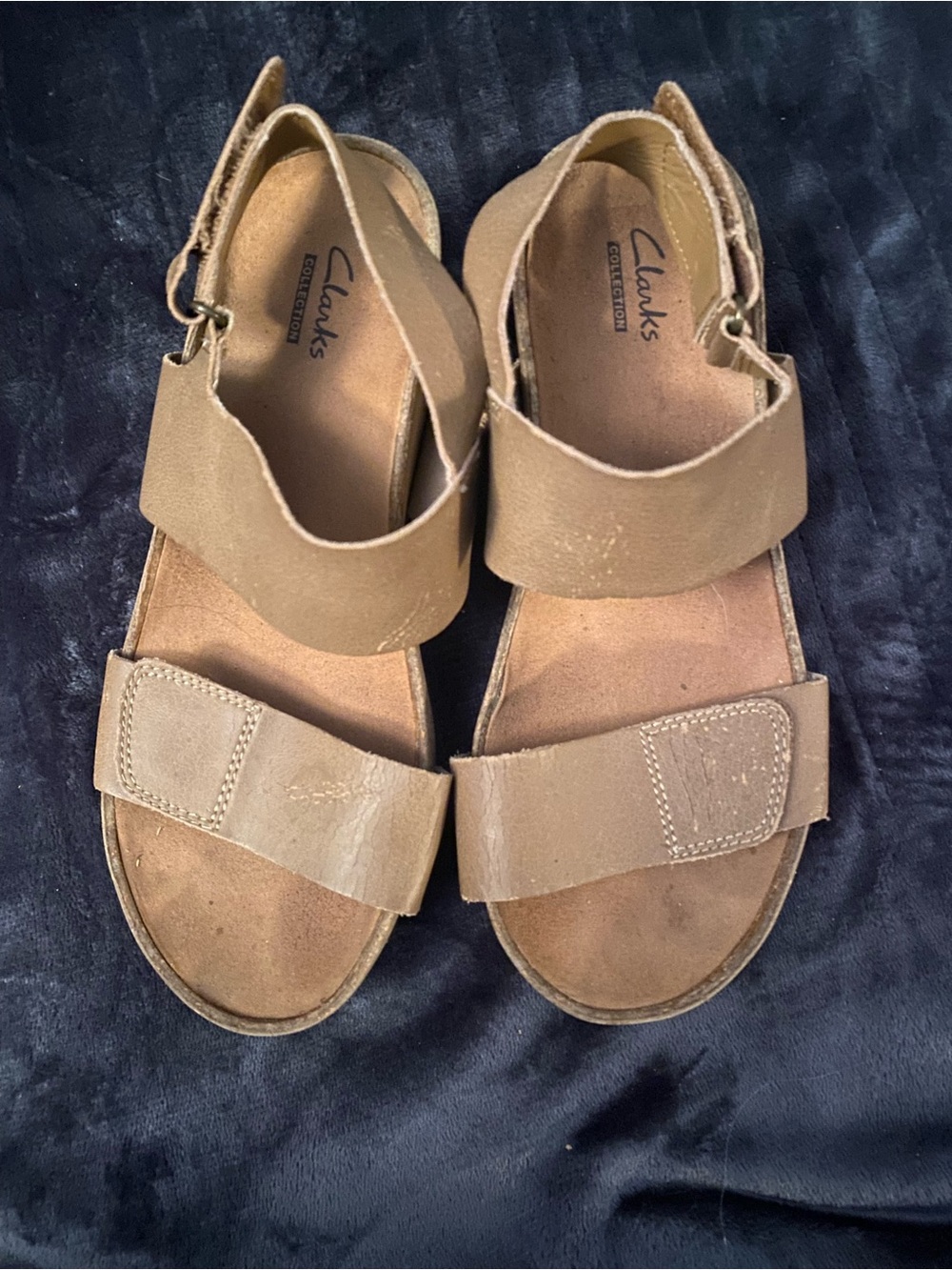 Clarks Women's Brown Adjustable Leather Sandals